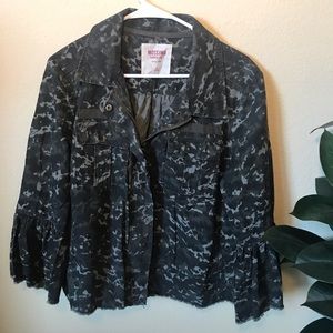 Mossimo Camouflage Cropped Jacket w/Ruffle Sleeves